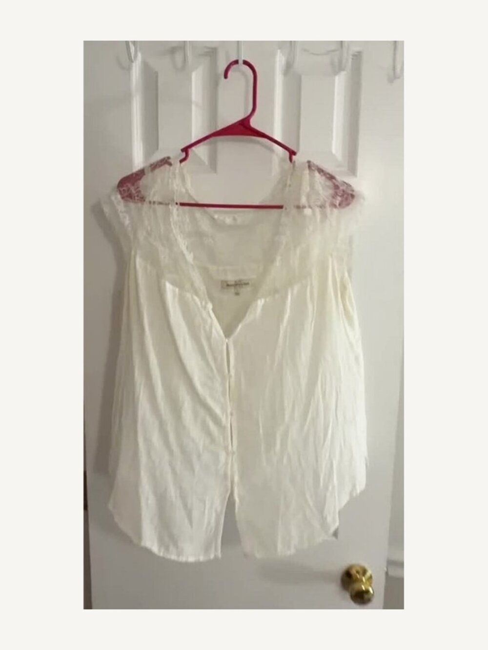 Abercrombie & Fitch White Lace Yoke Blouse M